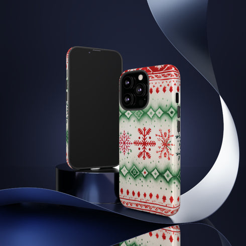 Icelandic Watercolor inspired by Christmas Sweaters - Impact Resistant Phone Case